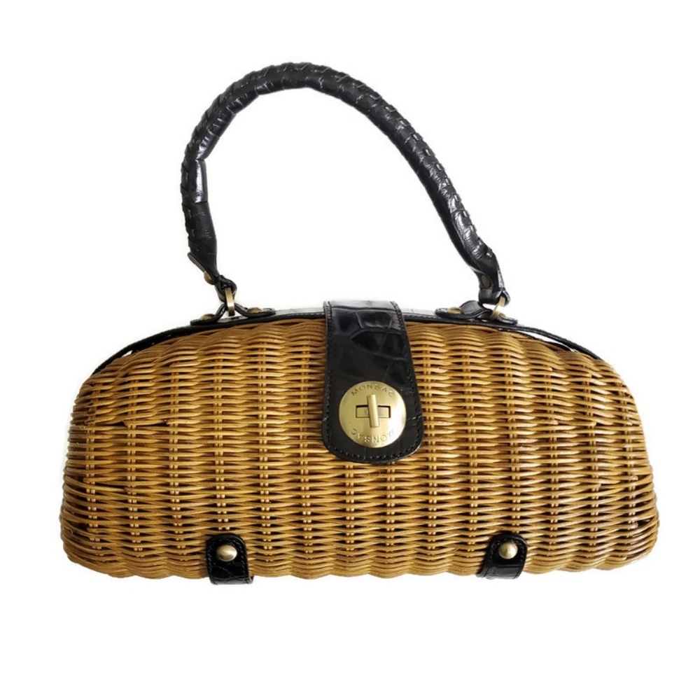 Monsac rattan basket purse